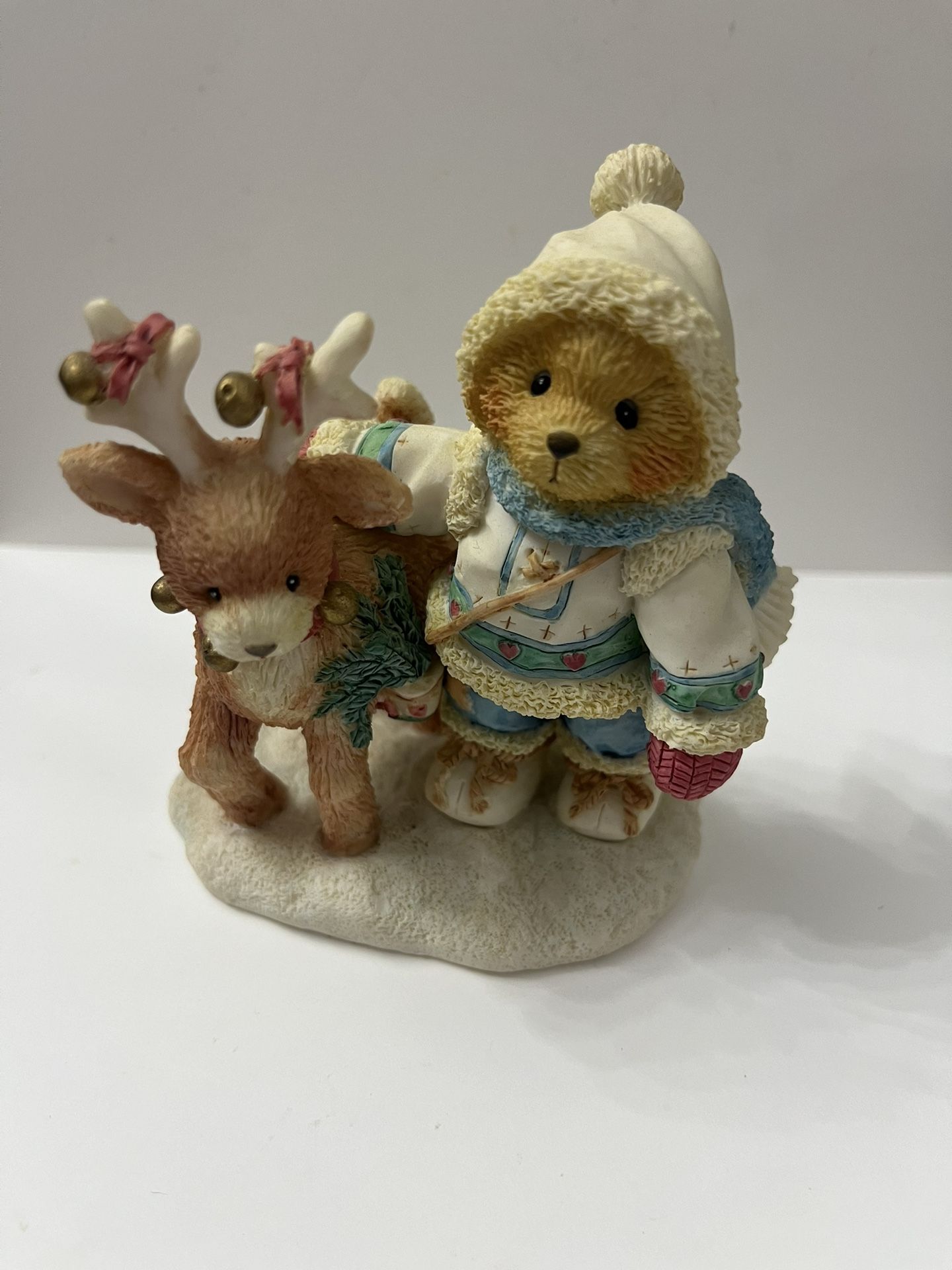 1994 Cherished Teddies 617245 NILS "NEAR & DEER FOR CHRISTMAS” Bear & Reindeer 