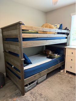 Bunk bed frame only with ladder