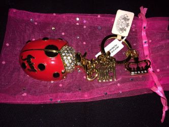 Authentic Juicy Couture Large Lady Bug Key Ring
