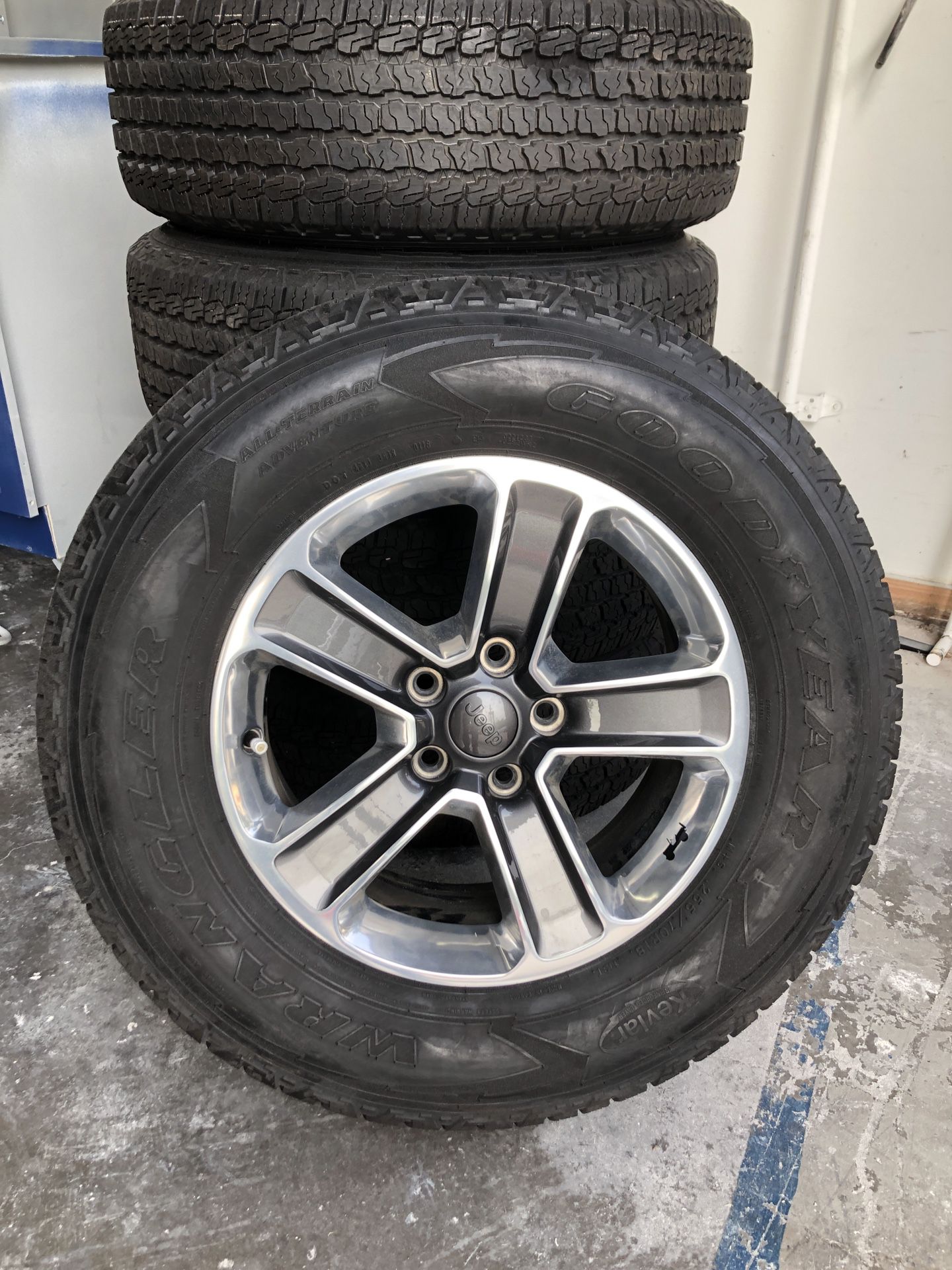 Jeep Wrangler rims and tires- like new 2018