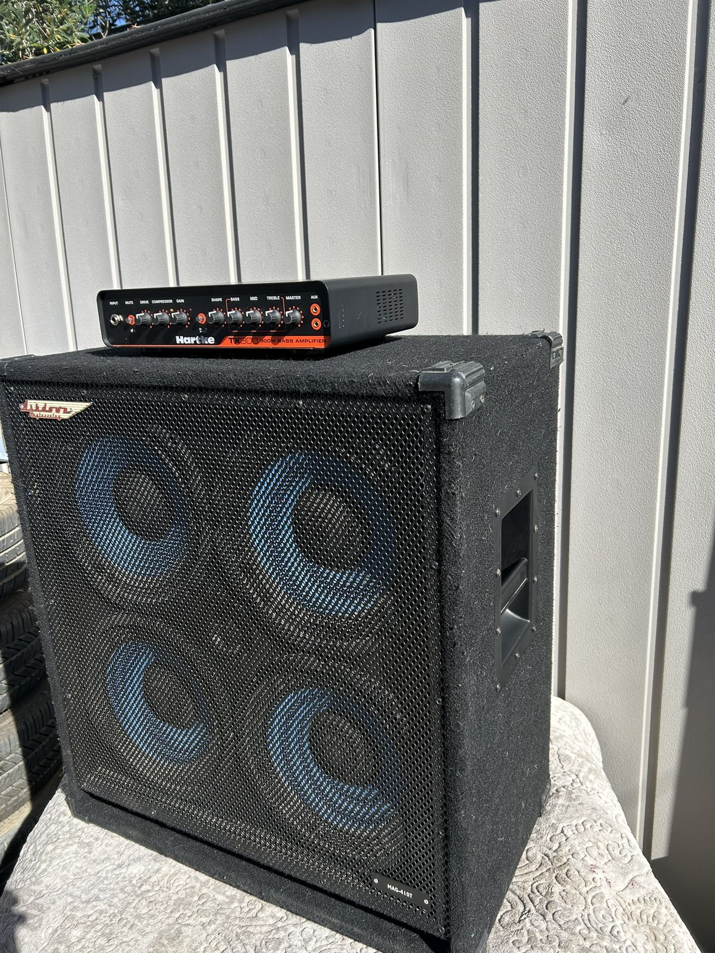 Ashdown Bass Cab 4x10 300w, Hartke TX300 Bass Head