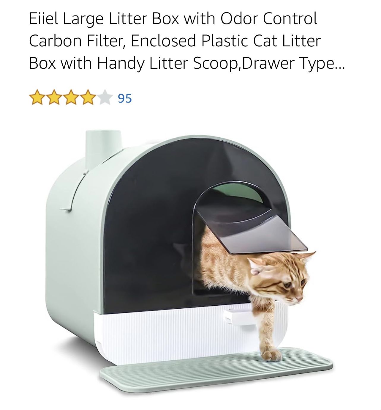 Cat Litter Box With Odor Control Carbon Filter