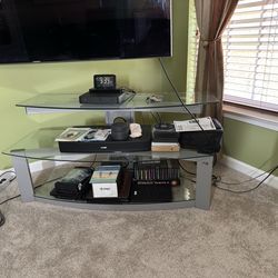 Glass with metal Three tier shelves