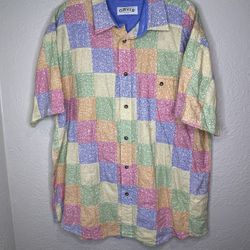 Y2K Vintage Orvis Colorful Checkered Button Up Men’s Shirt SZ Xlarge