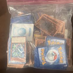 Bag Of Assorted Pokémon, Digimon, And Yu-Gi-Oh Cards