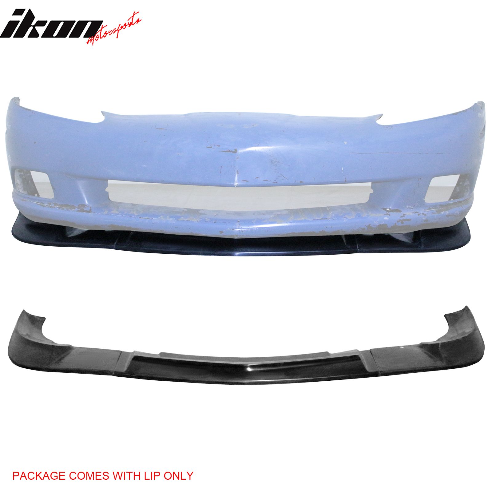 Fits 2005-2013 Chevy Corvette C6 Base ZR1 Style Front Bumper Lip Lower Spoiler PU 3PC
