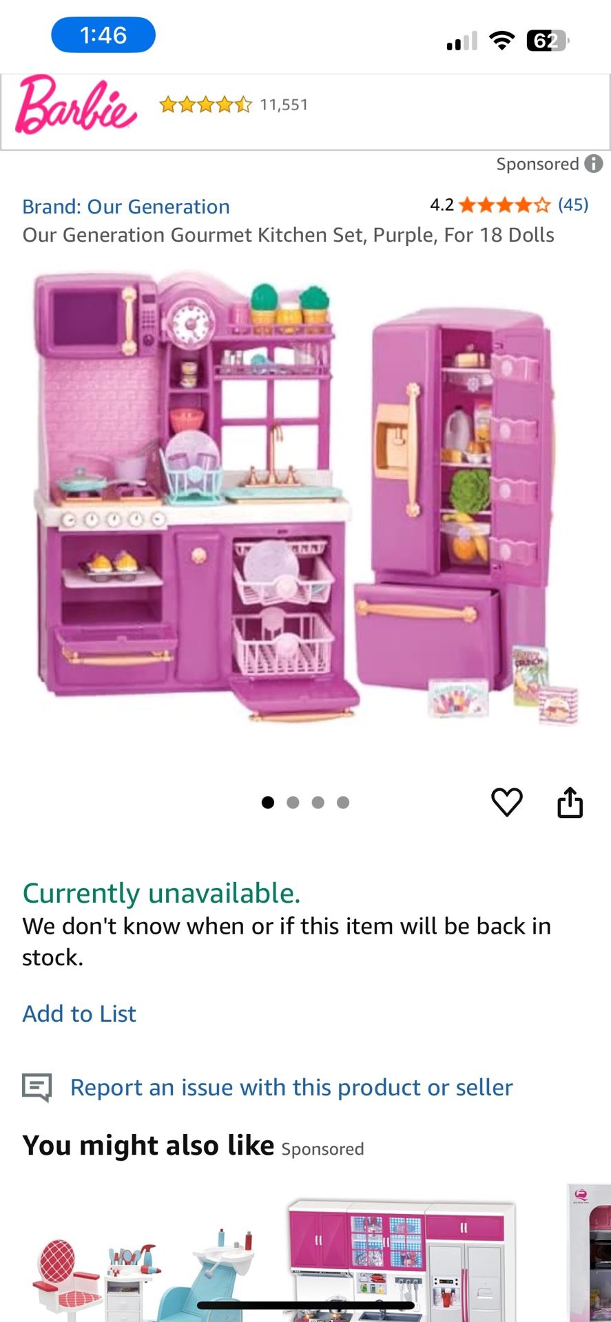 Our Generation Doll Kitchen Set Toy