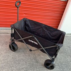 LUXCOL Collapsible Folding Wagon, Heavy Duty Utility Beach Wagon Cart for Sand