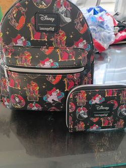 Loungefly Villains Back pack and wallet
