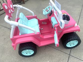 Minnie Mouse Jeep Wrangler 12volt Electric Kid Ride On Car Power Wheels for  Sale in Santa Ana, CA - OfferUp