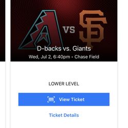 San Francisco Giants Vs Arizona Diamondbacks Game 7/2