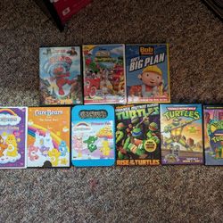 Lot Of 9 Animated Cartoon Children DVD's Care Bear, TMNT, Elmo, Disney, Bob