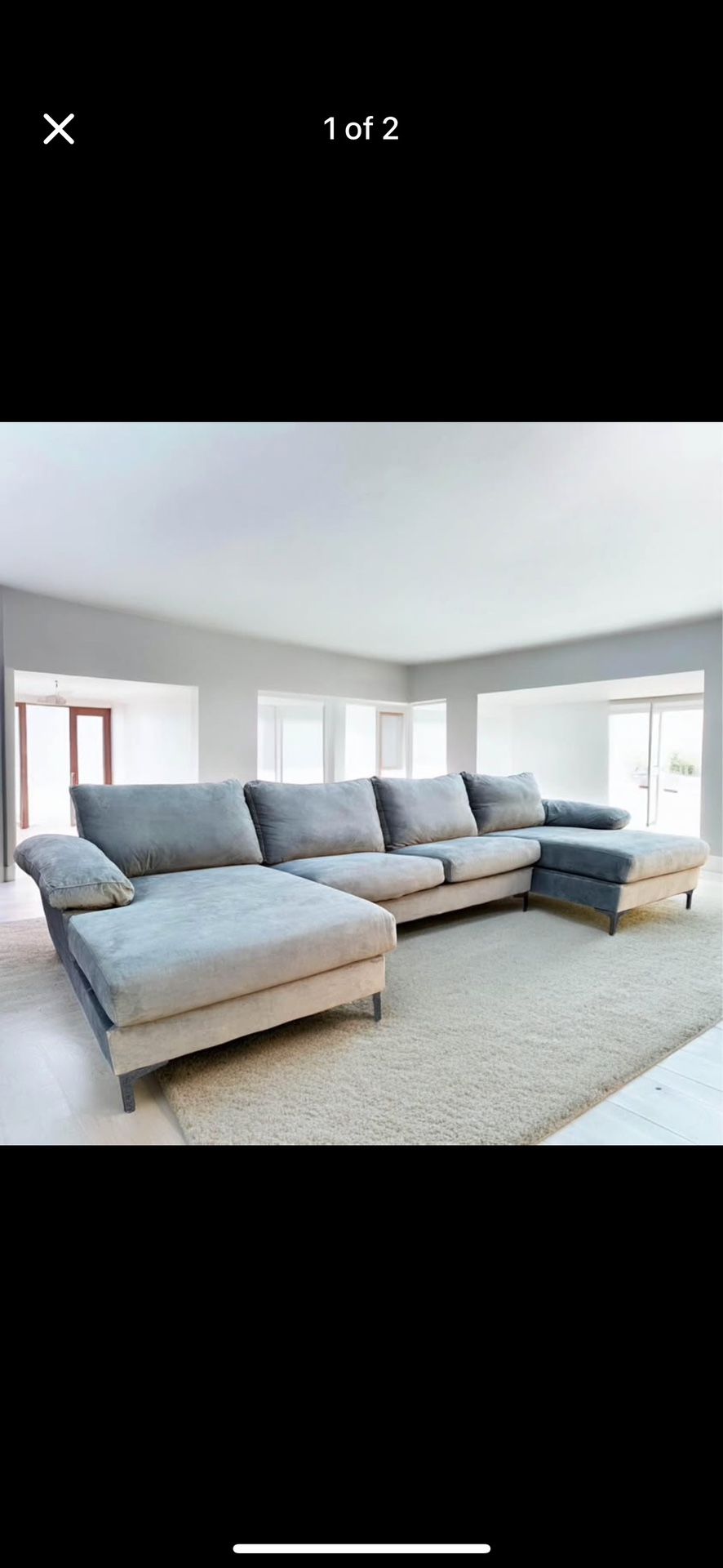 Gray Suede Sectional Couch