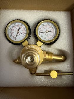 Nitrogen Regulator Dual Gauge Solid Brass CGA580 High Flow Gas Pressure Reducer
