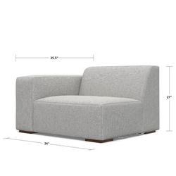 MSRP 625$ (60% off) Brand new SIMPLIHOME Rex Left-Arm Sofa Module in 100% Recycled Polyester