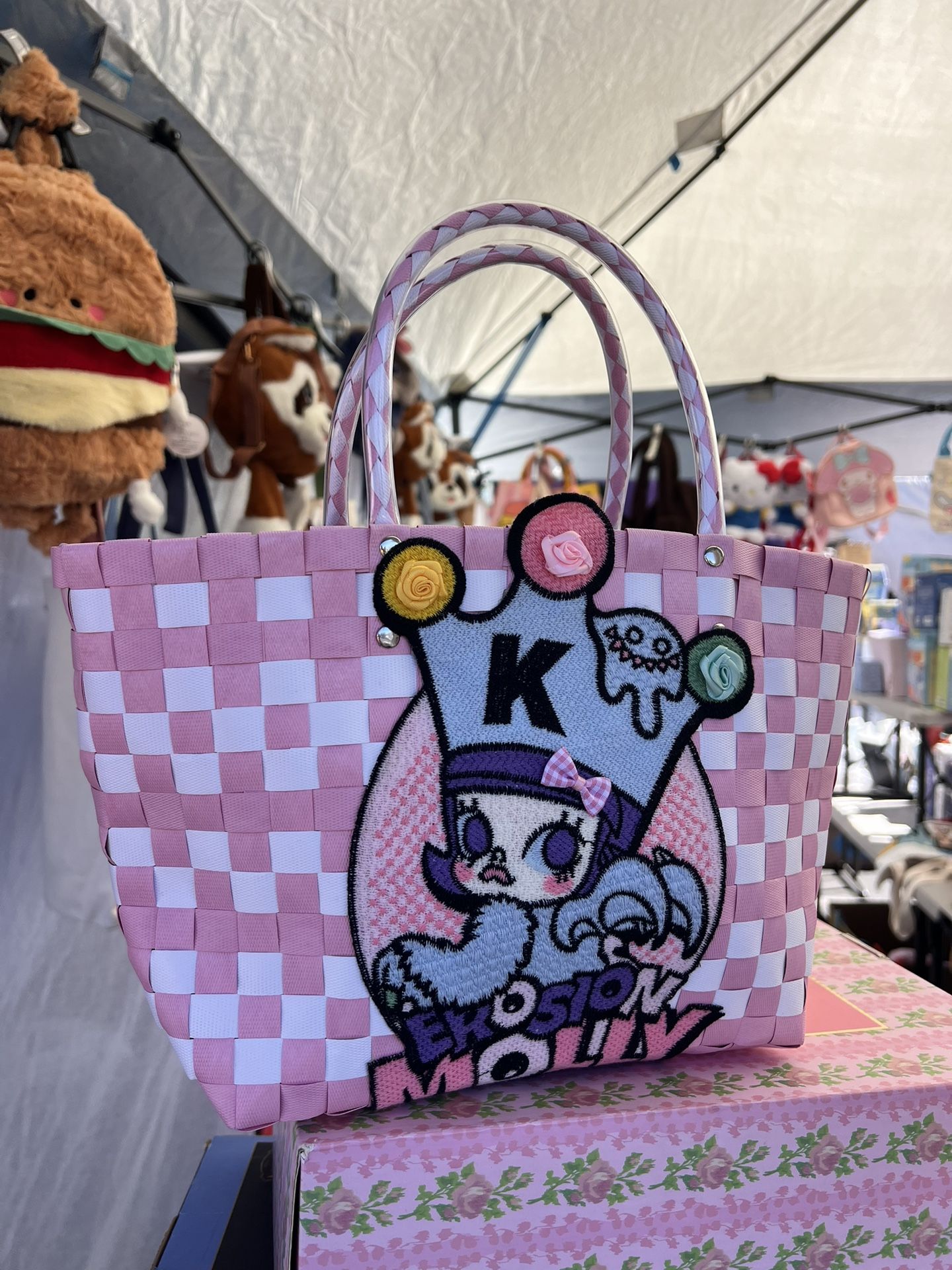 Pink Woven Tote Bag Molly Style