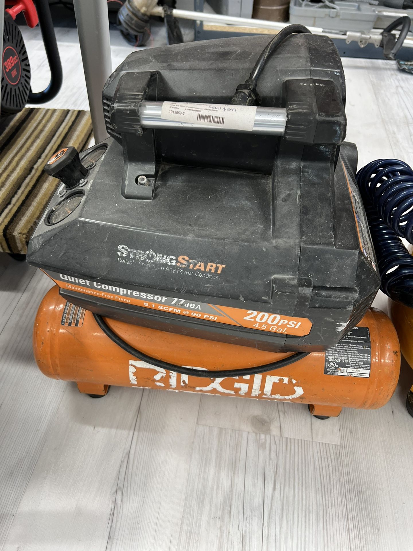 Ridgid Air Compressor 0f45 200ss