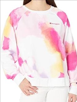 Champion Multi Wash Campus French Terry Crop Sweatshirt White Womens small