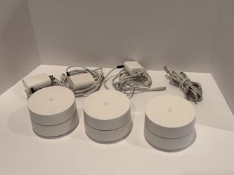 Google Wi-Fi, AC1200, Mesh Wi-Fi System, 4500 Sq Ft Coverage - 3 pack