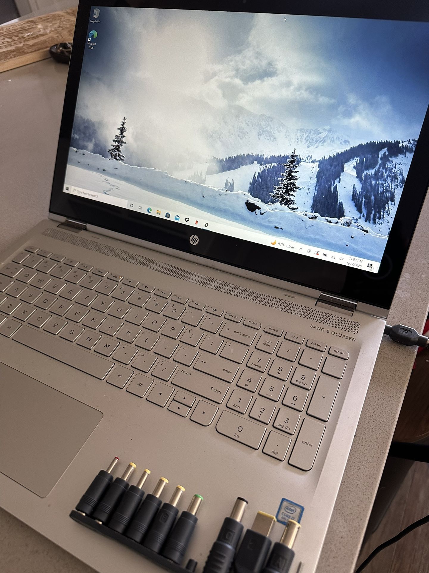 HP Envy x360 Laptop and Charger (w/ adapters)
