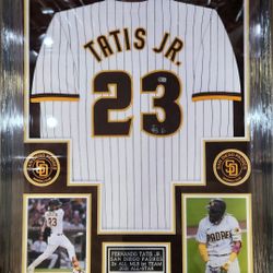 Padres Fernando Tatis Jr Signed, Beckett-Certified, Deluxe-Framed Jersey 