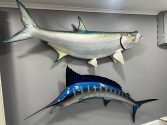Tarpon and Blue Marlin Fish Mount Set