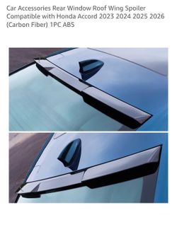 Car Accessories Rear Window Roof Wing Spoiler Compatible with Honda Accord 2023 2024 2025 2026 (Carbon Fiber) 1PC ABS also fits 2020 Honda Accord Spor