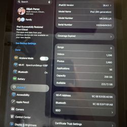 iPad Gen 9 (256) GB 200$ OBO