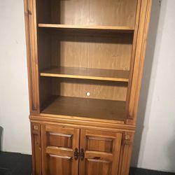 Vintage Solid Wood Bookshelf/TV Cabinet