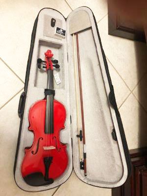 Red Full Size 4/4 Violin with case , Bow, rosin