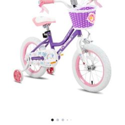 JOYSTAR - Angel Kids Bike for Toddlers Ages 4-7, Children's Bicycle with Training Wheels Basket for Girls Boys, 16" - Purple