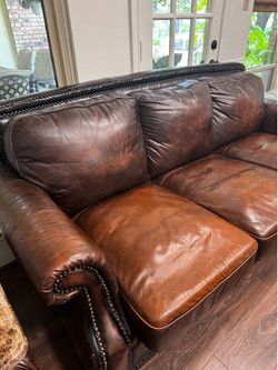 Brown Leather Sofa Living room Set