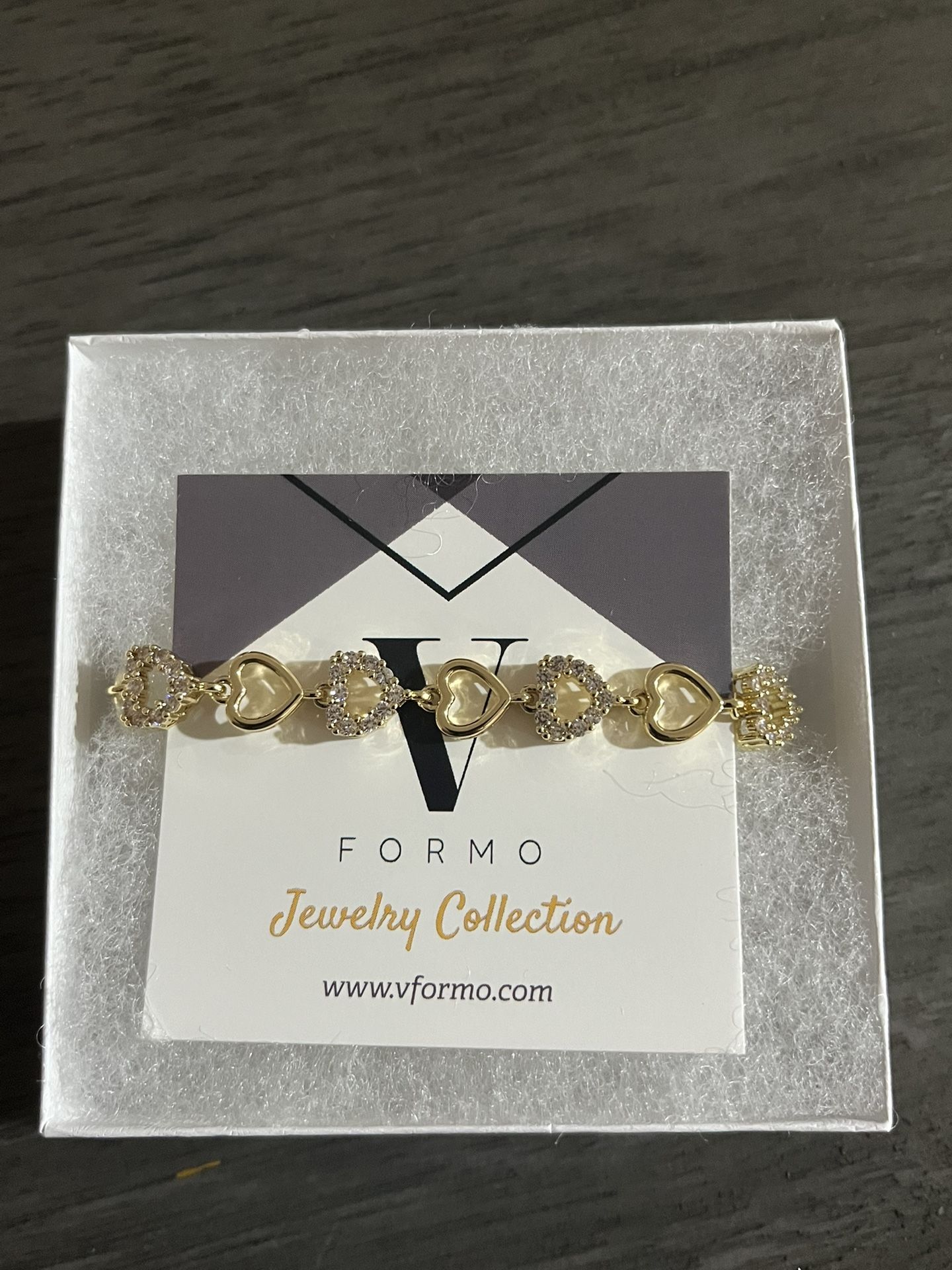 18K Gold Plated White Heart-link bracelet