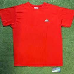 Vintage 1990s Adidas red embroidered tee