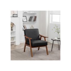 New in box Cedrice W26.37*D30.31*H31.88 Black, Wide Faux Leather Accent Chair