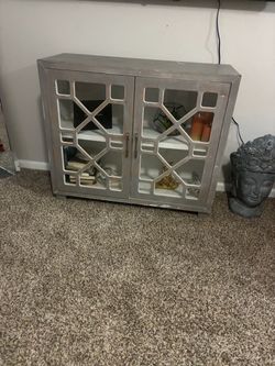 rustic dresser with glass doors