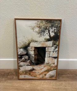 Framed Landscape Art Print of Stone Tomb