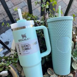 Stanley Mint 30oz + Starbucks Venti Studded Tumbler 
