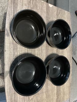 Royal Norfolk Black Bowl Set – 4 Piece Soup/Cereal Bowls