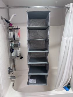 6-Shelf Hanging Closet Organizer w/ Side Pockets – 42x12x12