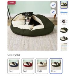 Snoozer Cave Bed - excellent condition. Olive Green size Large 