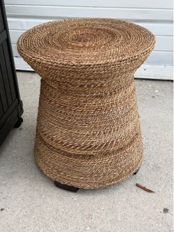 Designer Abaca side accent table 20x22