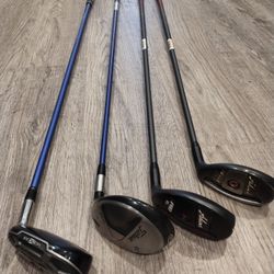 Set Of 4 Golf Clubs...Titleist, Adams...Hybrid
