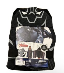 Marvel Avengers Kids Hooded Bath Towel Black Panther New 22 X 51 Cotton Wakanda