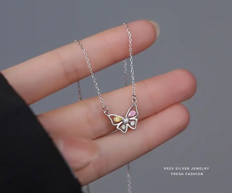 Silver Butterfly Necklace 