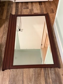 Large Wall Mirror with Wood Frame