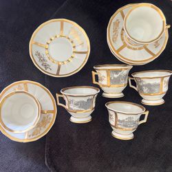 Antique Robert Haviland Et Le Tannery T&V Limoges Tea Cups And Saucers 