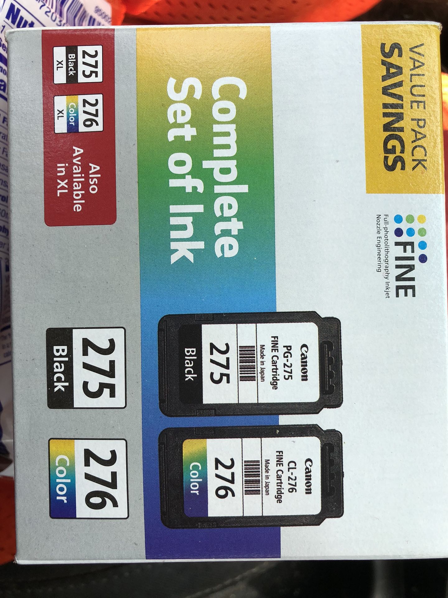 Canon Ink Complete Set 275 + 276 Black And Color Ink Cartridges 