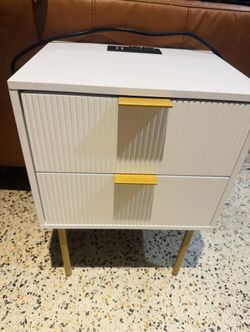 White And Gold Side Table