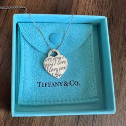 Tiffany & Co. Silver 925 Heart Tag I Love You Pendant Necklace w/ Box
